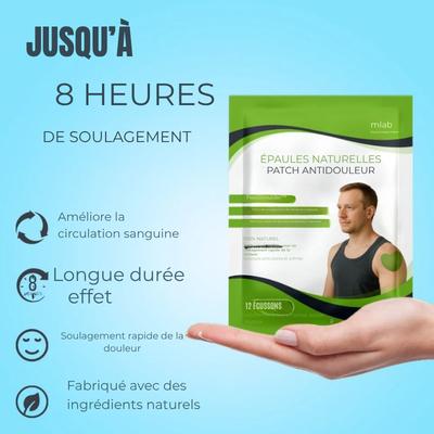 Retrouvez votre liberté de mouvement. Patch Naturel Anti-Douleur Épaule.